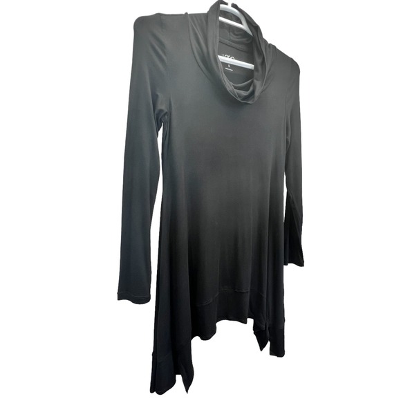 Logo by Lori Goldstein Tunic Top Size S Cowl Neck High Low Stretch Long Sleeve - Picture 5 of 7